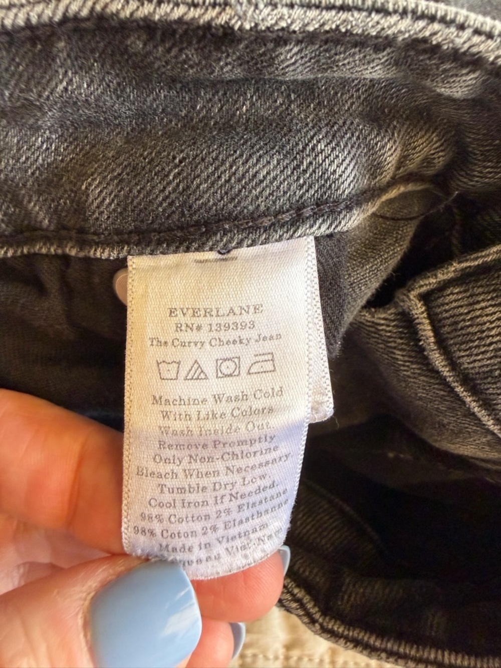Everlane The Curvy Cheeky Jean Washed Black High Rise Straight Leg Denim Size 33 - Picture 8 of 9